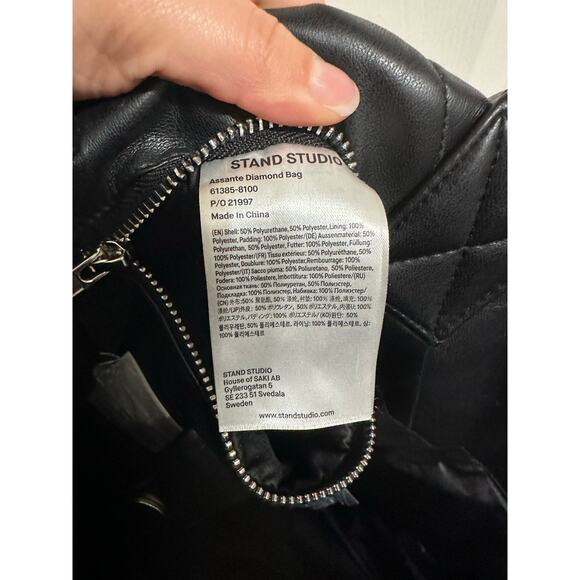 Stand Studio‎ Assante Diamond-quilted puffy tote bag black - Picture 6 of 7